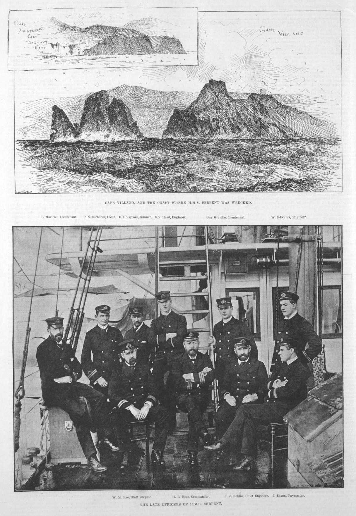 Gruppe von Männern in Mützen auf einem Boot sitzend mit scenischen Bergen, Wasser und Himmelbildern drumherum und Text unten.