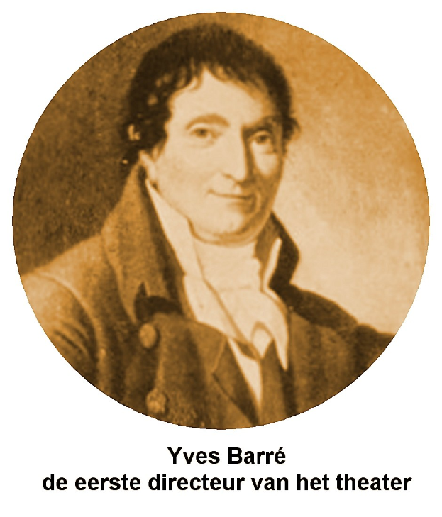 Portrait eines Mannes namens Yves Barre mit zurückgekämmtem Haar, der einen schwarzen Anzug und ein weißes Hemd trägt und ernst in die Kamera schaut. Fetter Text erscheint unten auf dem Bild.