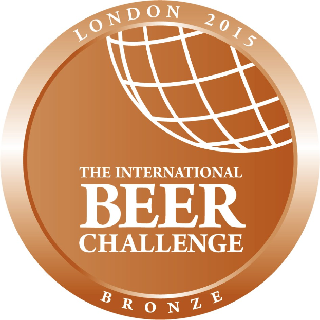 Bronze medal logo for the International Beer Challenge London 2015 with white text on a white background.