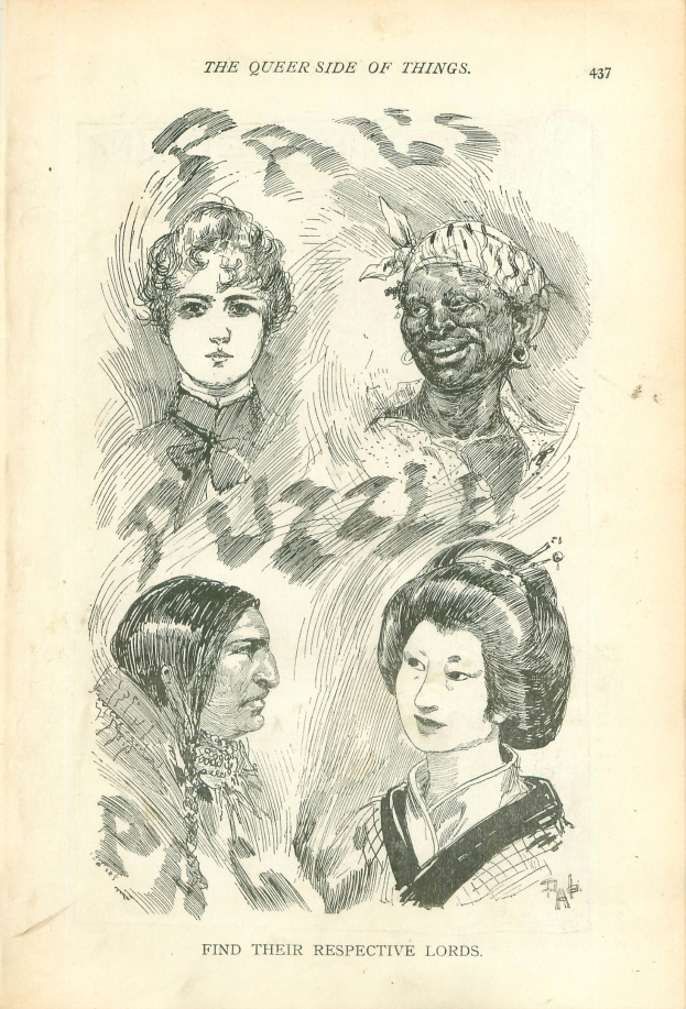 Ein Vintage-Buch mit dem Titel "Die queere Seite der Dinge" mit vier illustrierten Frauenköpfen auf dem Cover.