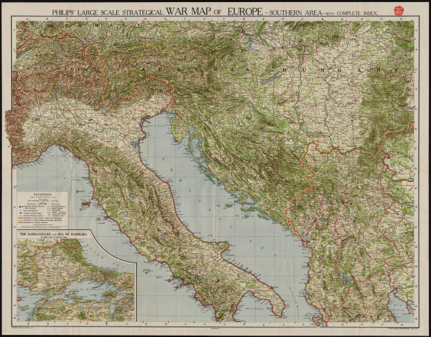 Eine detaillierte strategische Europa-Kriegskarte mit schwarzem Rand, die genaue Landes- und Regionalgrenzen zeigt.