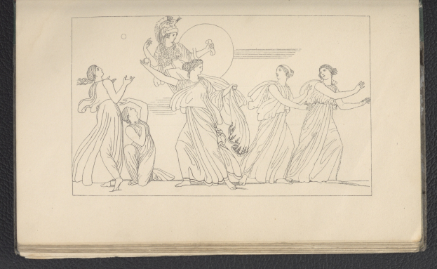 Ein Buchumschlag mit einer lebendigen Illustration einer Gruppe tanzender Frauen in energischen, synchronisierten Posen mit detaillierten Kleidungsstücken und Gesichtern.