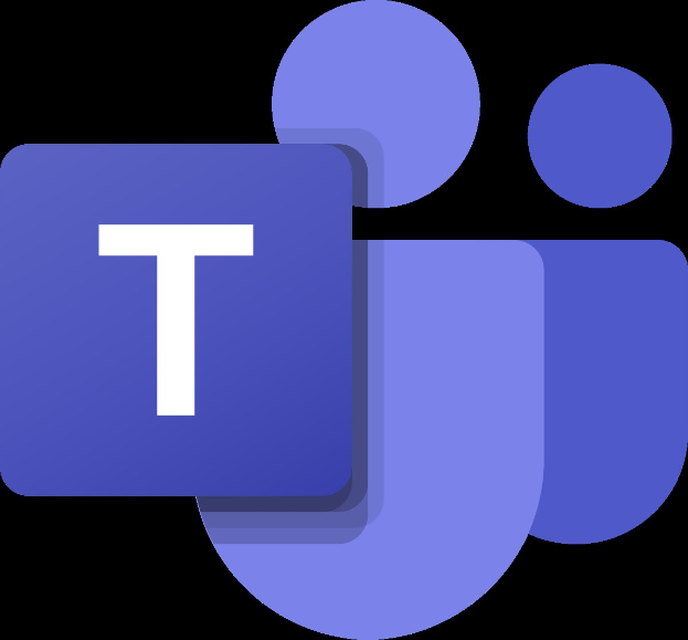Blaues Microsoft Teams-Icon mit weißem Hintergrund, das das Buchstaben 'T' in der Mitte zeigt.